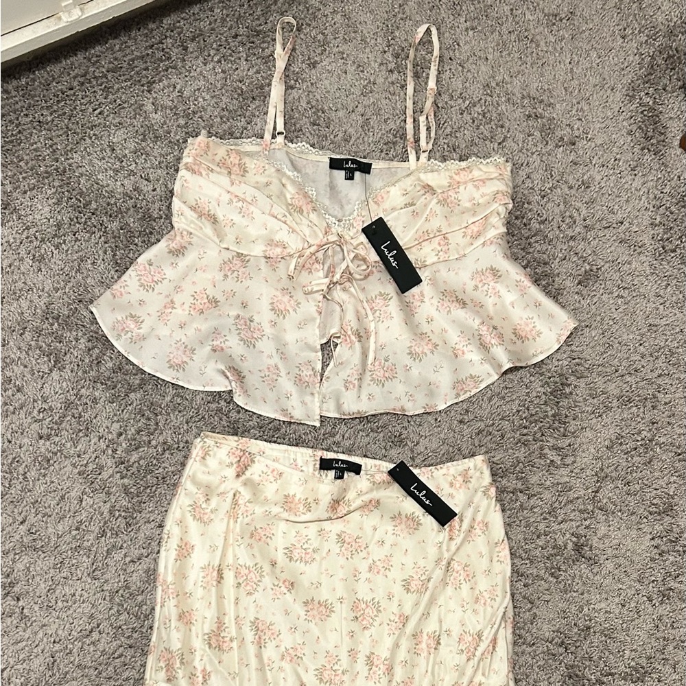 Lulus Floral Cami + Midi Skirt Set - Picture 3 of 6